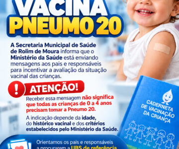 INFORMATIVO À POPULAÇÃO – VACINA PNEUMO 20